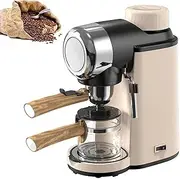 Espresso Coffee Machine, 5 Bar Professional Coffee Maker with Steam Milk Frother, Cappuccino and Latte Maker with Knob Control, 240ml Capacity for Home, Office, Coffee Shop, Camping(Beige)