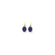 14k Yellow Gold 8x6mm Oval Tanzanite leverback earring