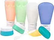 Portable Silicone Travel Bottles Set Leak Proof Toiletry Containers BPA Free TSA Approved 8 Pack by Toprema