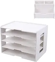 ERINGOGO 1Set Desktop Organizer Rack Plastic File Holder for Documents Modern Design Efficient Storage for Office Dormitory and Home Use Includes Practical Storage Box