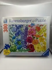 Ravensburger FLORAL RAINBOW 300 LARGE Piece Puzzle COMPLETE Color Gradient Niele