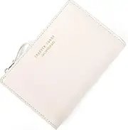 [JIUFENG] Women Zipper Wallet RFID Blocking Multi Purpose Coin Pouches Credit Card Holder Short Purses, Beige, 5.51"(L) x 1.18"(W) x 3.94"(H), Classic