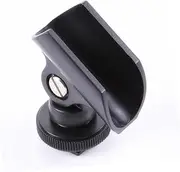 EXQUIMEUBLE 5pcs Microphone Clip Stand with Hot Shoe Adapter Sturdy Plastic Mic Holder for DSLR Cameras Angle Microphone Mount Durable and Flexible Design for Interviews