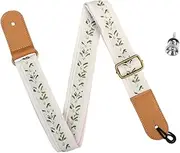 Frediuo Music Embroidered Ukulele Strap Ukelele Shoulder Strap Universal Lightweight Adjustable for Tenor Baritone Accessories