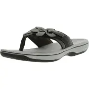 Cloudsteppers by Clarks Womens BrinKley Flora H Gray Thong Sandals BHFO 9394