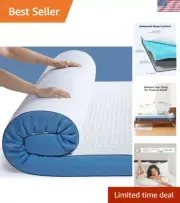 4 Inch Firm Mattress Topper Queen Size, Cooling Gel-Infused Memory Foam Bed T...