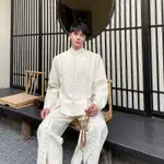 中國服 中國風 漢服改良 男士漢服 禪意 唐裝男 改良式唐裝 清冷 刺繡漢服 茶服男 中山裝 中國風穿搭