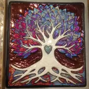 Tree of Life Wall art Raku Pottery NEW