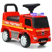 Costway Mercedes Benz Licensed Ride On Car Fire Engine Truck Push and Ride Racer Scooter Birthday Gifts
