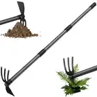 Hoe Garden Tool, Hoe Cultivator 2 in 1 Weeding Tools - 45" Long Handle Stand ...