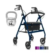 Vive Mobility Ultra Lightweight Rollator Walker with Seat - Foldable, Narrow,...