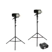 Godox 2 x AD600B Witstro TTL 2.4GHz Studio Flash Strobe Light & Stand Kit wit...