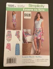 NEW! Simplicity Pattern 1695 'LEARN TO SEW MISSES' PULL-ON SKIRT (Sizes 6-18) UC