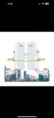 Wireless Bridge with 2 Bracket Mounts, 3KM 5.8G Point to Point Outdoor CPE, A...