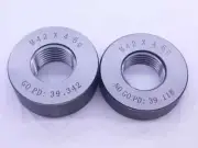 NEW M42 X 4 6g SOLID THREAD RING GAGES 42 4.0 GO NO GO P.D.'S = 39.342 & 39.118