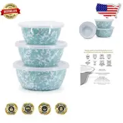 Durable & Elegant Sea Glass Swirl Nesting Bowls - Set of 3 - Perfect for Baking