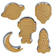 Outer Space Cookie Cutter Set of 5 | Astronaut | SpaceShip | RocketMan | Moon |