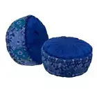 Yoga Meditation Pillow Cushion Zafu Floor Blue hand loomed Ikat kapok Kapok Fill