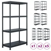 1/2/5x Storage Shelf Rack Plastic Display Unit Bookcase Multi Sizes vidaXL