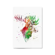 Moose Head Drawing Hunting Man Cave Wall Art #1
