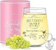 Best Retirement Gifts for Woman Men 2025 Thank You Leaving Gifts Retired Farewell Gifts for Coworkers Colleagues Stemless Wine Glass Cool Retirement Good Luck Gifts Happy Retirement Party Decorations