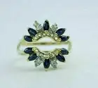 1.40Ct Marquise Cut Lab Created Sapphire Band Ring 14 Yellow Gold Plated