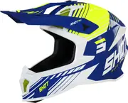 Shot Lite Fury Motocross Helmet, blue-yellow, Size S for Men Blue Yellow