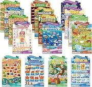Educational Posters For Classroom - 16X Classroom Decorations | Learning Chart Materials | 3mm Laminated Multiplication Alphabet | Shapes, Days Of The Week | World Map Chart For Classroom