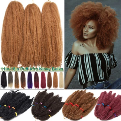 3/5*Packs Afro Kinky Curly Braids Bulks For Braiding Hair Extensions Puff Thick