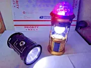 3 in 1 Solar Panel rechargeable outdoor camping Flashlight Lantern lamp & disco