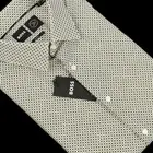 HUGO BOSS Green Geometric HANK KENT S Performance Stretch Dress Shirt 16 NWT