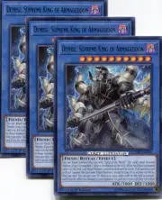 3 X YU-GI-OH DEMISE, SUPREME KING OF ARMAGEDDON 1ST ED RARE MINT CYHO-EN030