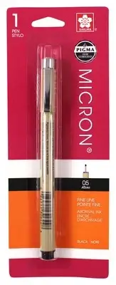 6 Pack Sakura Pigma Micron Pen 05 .45mm-Black 30581