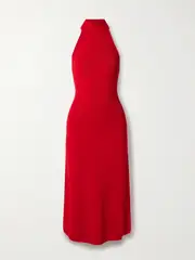 [Cult Gaia] Cult Gaia - Katara Knitted Open-back Turtleneck Midi Dress - Red - large large Red