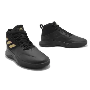 adidas 籃球鞋 Ownthegame 黑 金 高筒 皮革 網布 愛迪達 男鞋 【ACS】 FW4562