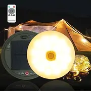 Solar Camping String Lights, 39Ft 120LED Stowable String Lights with 8 Lighting Modes, USB Rechargeable, IP64 Waterproof Solar String Lights for Outdoor, Indoor, Home, RV, Garden, Patio