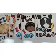 NWOT Make-a-face Sticker Set Make A Dogs Kids Dog Face 8 Designs 32 Sheets