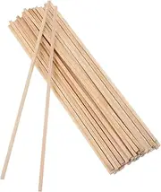 KICHOUSE 50pcs Burning Sticks Skewers for Grilling Wide Craft Sticks Dowel Rod Stir Sticks Reed Sticks Windbreak Poles Stirrer Diffuser Marshmallow Roasting Sticks Craft Sticks Jumbo Wood