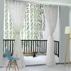 Vine Leaves Tulle Door Window Curtain 2M Drape Panel Sheer Valances (White) &