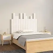 Bed Headboard, Beds Head Frame Wall Headboard White 95.5 cm Solid Wood Pine