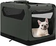 Gulokoka Collapsible Crate for Large Dogs Grey 30x21x21 Inches