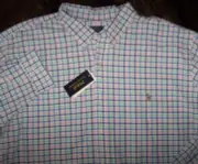 NWT Ralph Lauren PINK/BLUE/GREEN Tattersall Check Oxford Shirt 4XLT Polo Pony