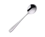 Soup Spoon Mirror Surface Ergonomic Stainless Steel Non-stick Rust-proof Dinner Spoon Kitchen Supplies-Silver