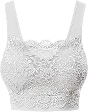 [Generic] Bralettes for Women Lace Push Up Wireless Seamless Bra Workout Sport Breathable Comfort Racerback Sexy Crop Top