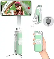 PowerVision S1 Compact Smartphone Gimbal Stabiliser for iPhone Android Vlog Youtuber Tripod AI Tracking Selfie Powerbank Charger Phone Stand Travel Accessory (Explorer Kit, Green)