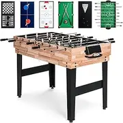 Best Choice Products 10-in-1 Combo Game Table Set w/Hockey, Foosball, Pool, Shuffleboard, Ping Pong, Checkers, Bowling, and Backgammon - Natural
