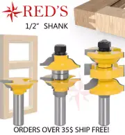REDS Y61932-8 3 Bit SET Classical OGEE Extended Tenon Door Router Bit 1/2" Shank