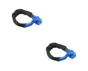 2Pcs Soft Shackle 56cm Recovery Gear Dyneema Winch Rope Heavy Duty Blue