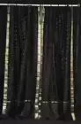 Black Tie Top Sheer Sari Curtain / Drape / Panel - Pair