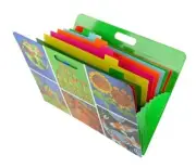 Art Place Portfolio with Handles-8 Expandable Color Coded Accordion Collage